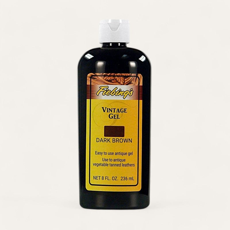 Fiebing's Dark Brown Vintage Gel 8 oz front